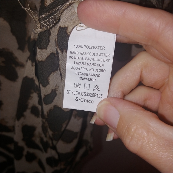 Cheetah leopard print sheer popover blouse - Picture 5 of 6